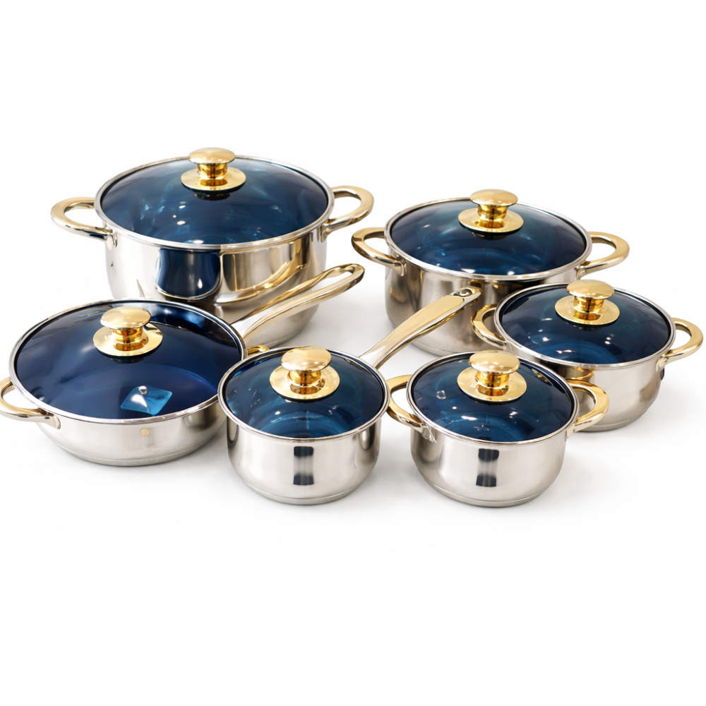 batería de cocina mango dorado