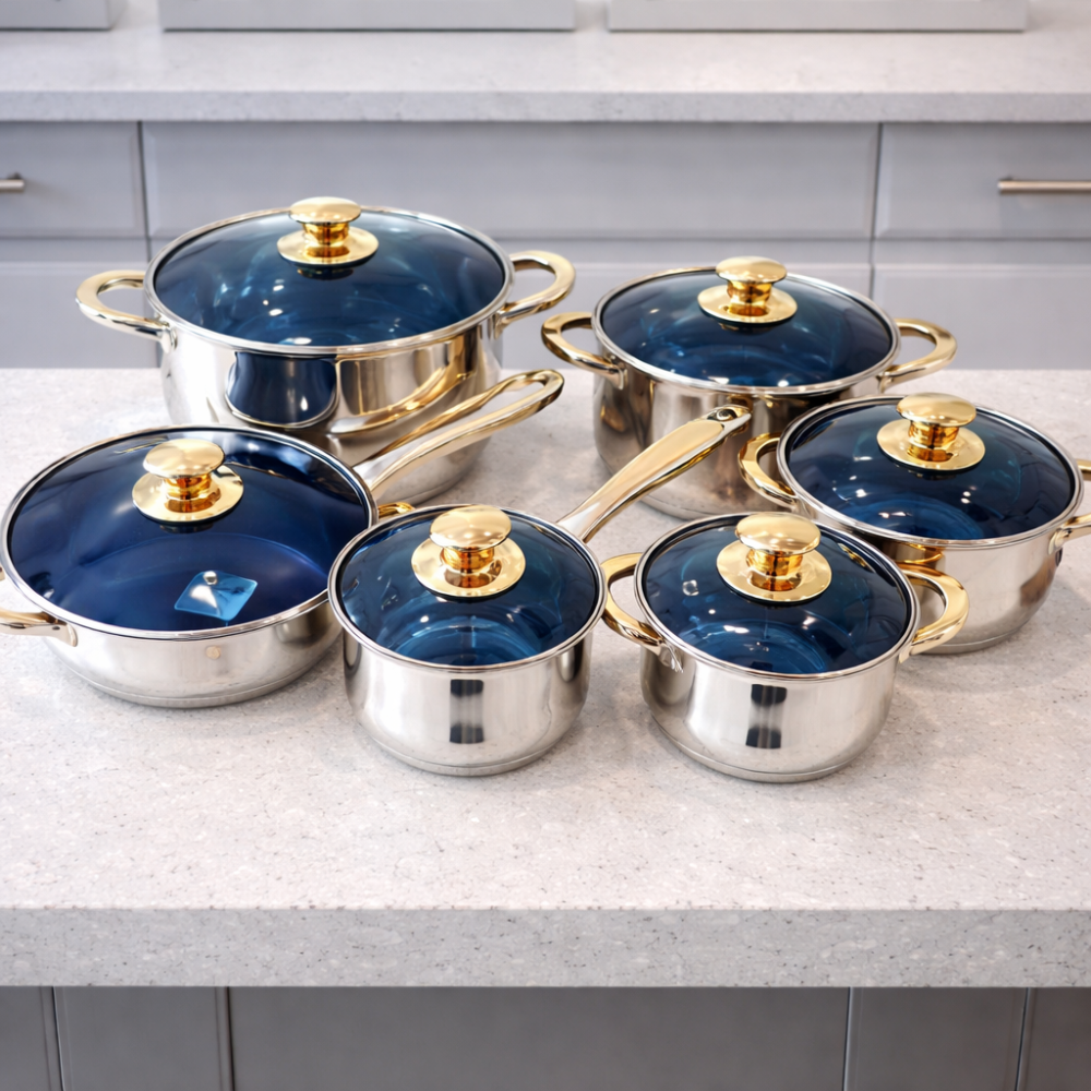 batería de cocina mango dorado