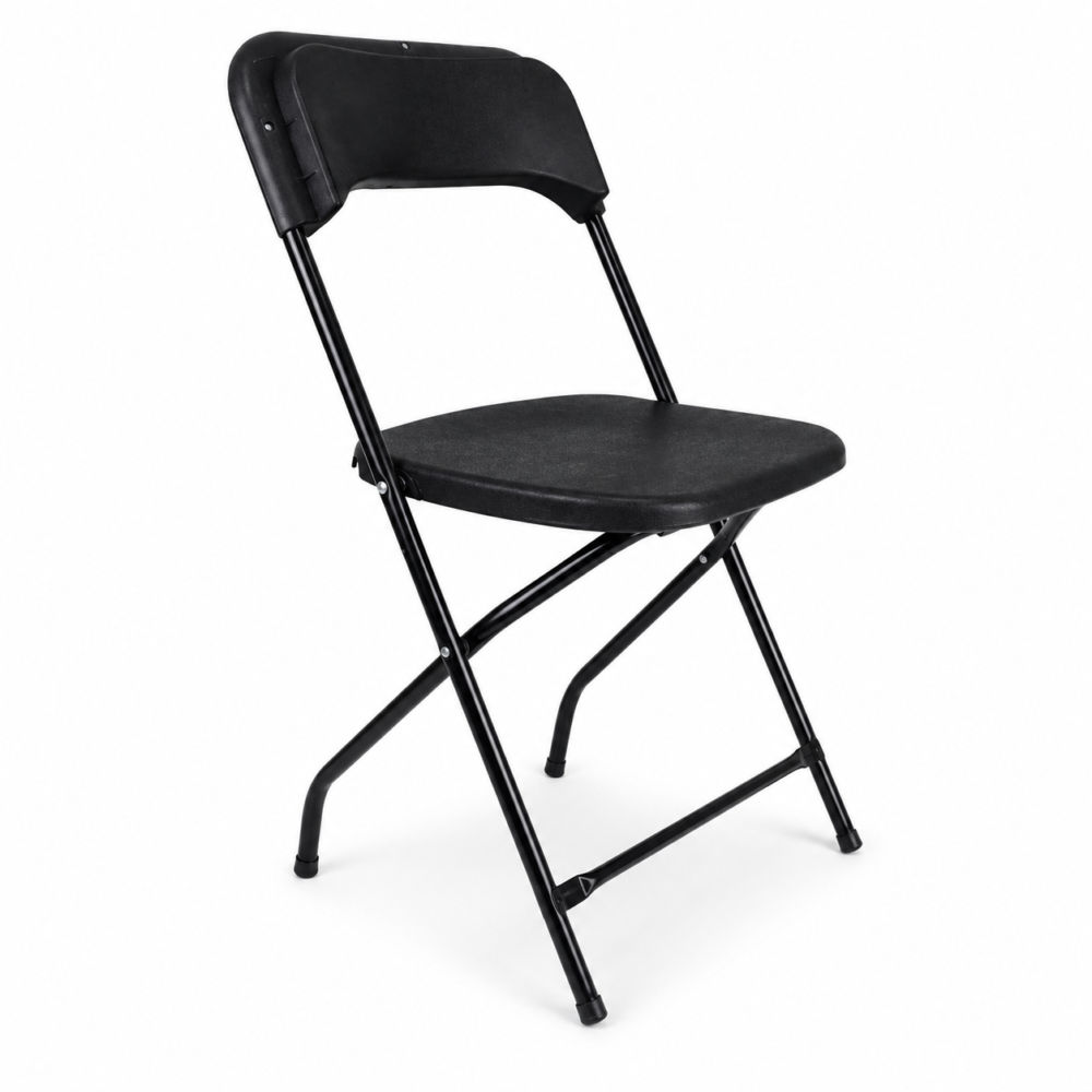 silla plegable plástico duro negra