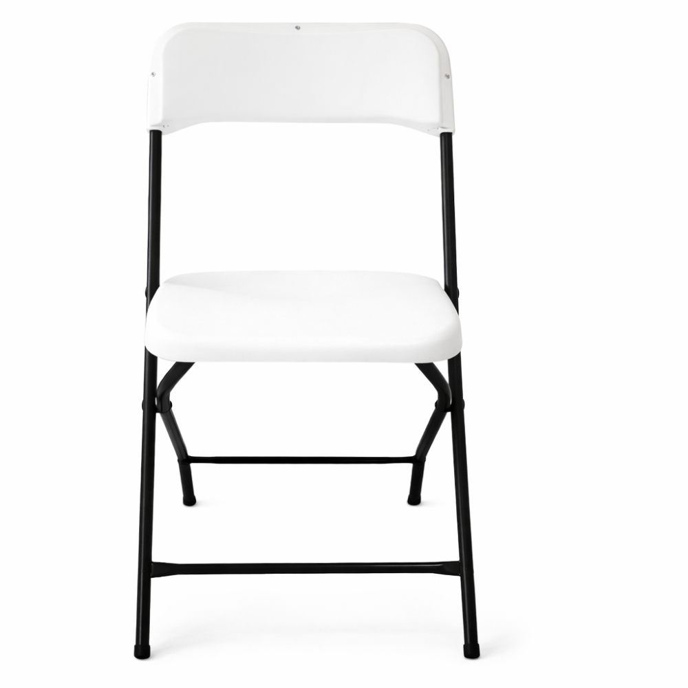 silla plegable plástico duro blanca