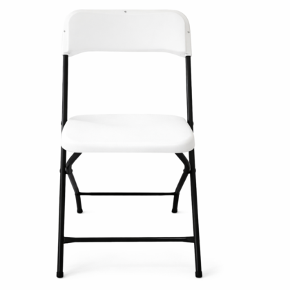 silla plegable plástico duro blanca