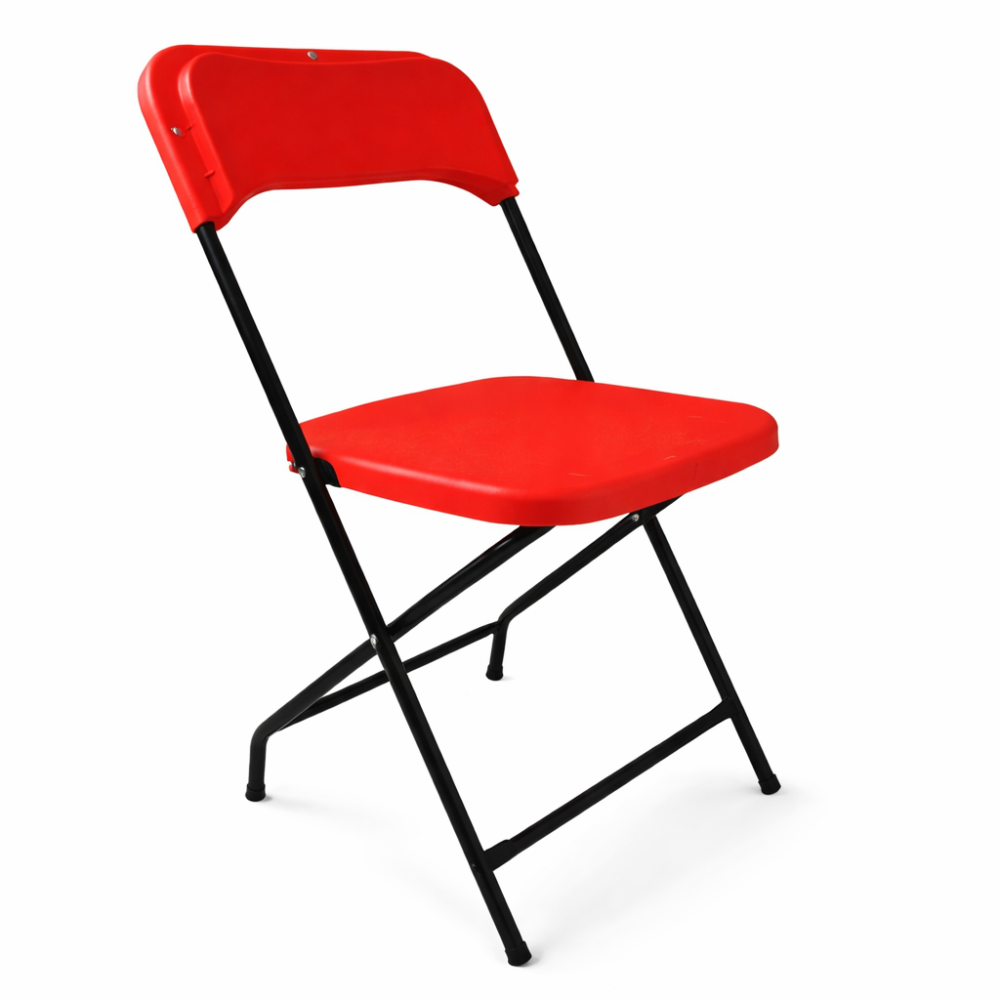 silla plegable plástico duro blanca